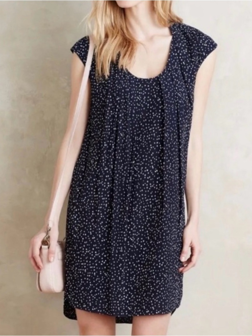 NWOT Maeve by Anthropologie At Revoir Shift dress Sleeveless Navy White Size 2